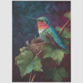 Ruby Throated Hummingbird Decoupage 薄葉紙 (正面)
