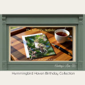 Ruby-Throated Hummingbird Fine Art Birthday Card シーズンカード