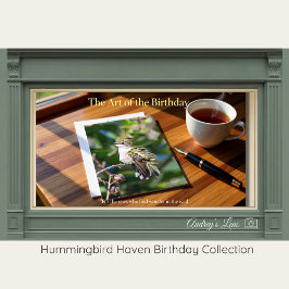 Ruby-Throated Hummingbird Fine Art Birthday Card シーズンカード