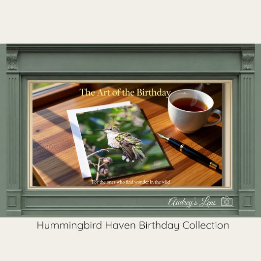 Ruby-Throated Hummingbird Fine Art Birthday Card シーズンカード