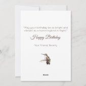 Ruby-Throated Hummingbird Fine Art Birthday Card シーズンカード (裏面)