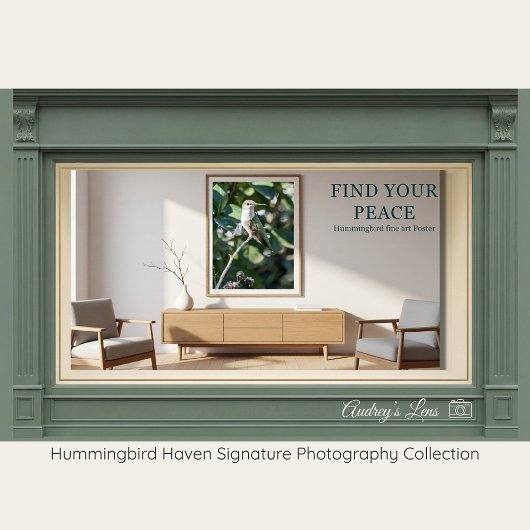 Ruby-Throated Hummingbird Fine Art Photography  ポスター