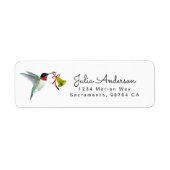 Ruby-throated Hummingbird return address Label ラベル (正面)