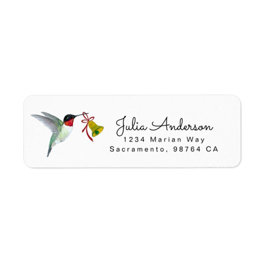  Ruby-throated Hummingbird return address Label ラベル (正面)