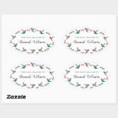 Ruby-throated Hummingbirds Bookplate 楕円形シール (シート)