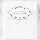 Ruby-throated Hummingbirds Bookplate 楕円形シール (バッグ)