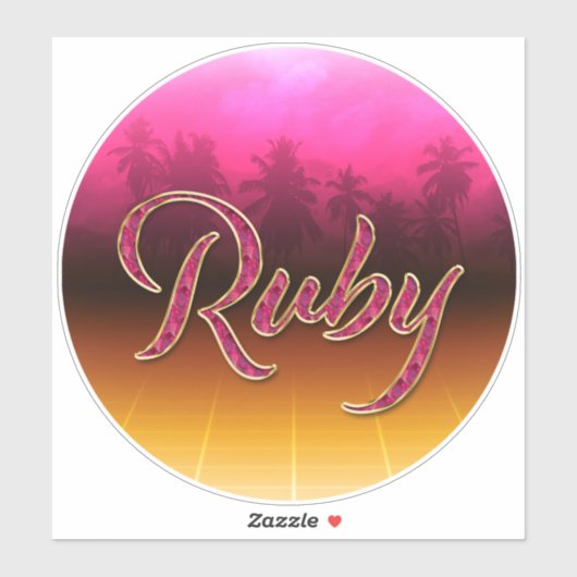 Ruby Vorname Name golden pink Aufkleber Sticker シール (シート)