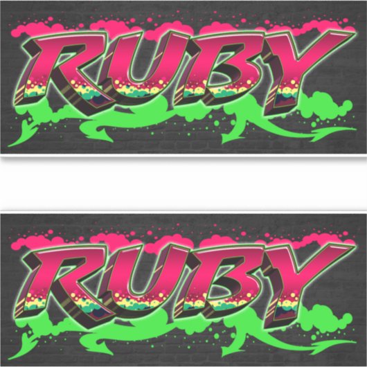 Ruby Vorname Name Graffiti Aufkleber Sticker シール (正面)