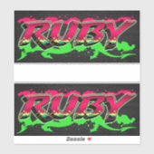 Ruby Vorname Name Graffiti Aufkleber Sticker シール (シート)