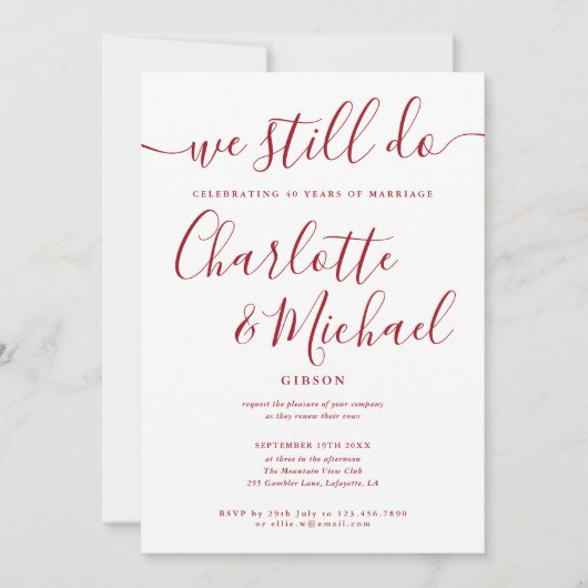 Ruby Weはまだスクリプトの誓い更新記念日を行う 招待状 (正面)