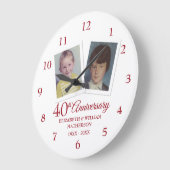 Ruby Wedding 40th Anniversary Childhood Photos ラージ壁時計 (傾斜)