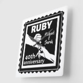 Ruby wedding anniversary holding hands 40th スクエア壁時計 (傾斜)