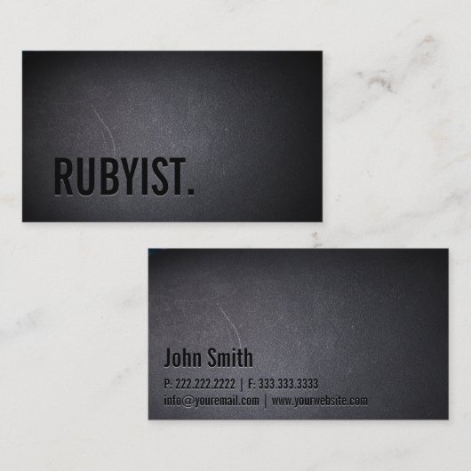 Rubyist RoRプログラマーはっきりしたブラックミニアムリスト 名刺 (正面/裏面)