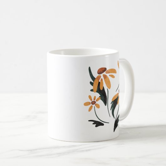 Rudbeckia Hirta黒い目のスーザン美学の花 コーヒーマグカップ (正面右)