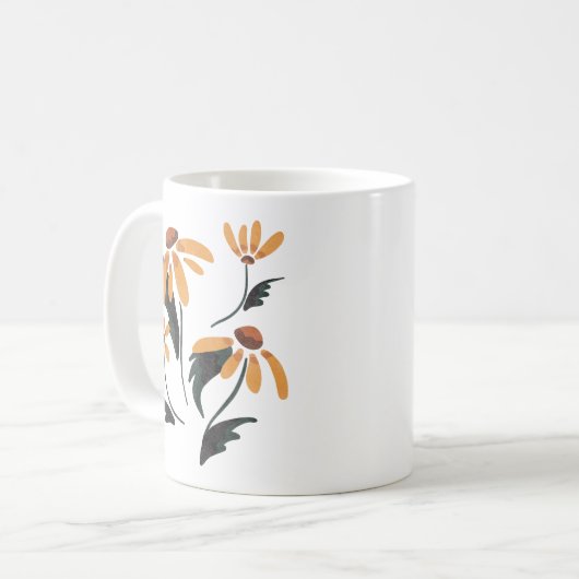 Rudbeckia Hirta黒い目のスーザン美学の花 コーヒーマグカップ (正面左)