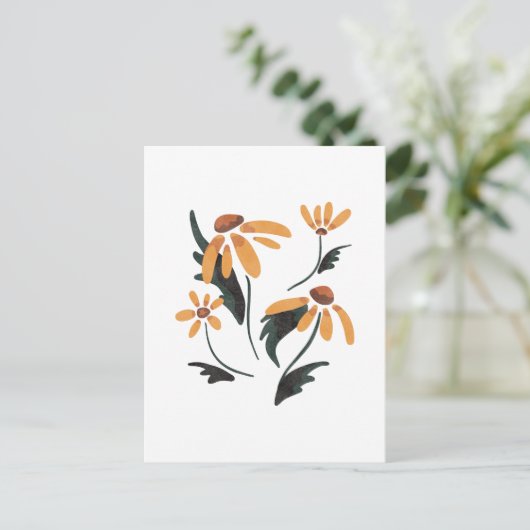 Rudbeckia Hirta黒い目のスーザン美学の花 シーズンポストカード (スタンド正面)