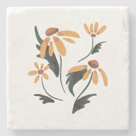 Rudbeckia Hirta黒い目のスーザン美学の花 ストーンコースター