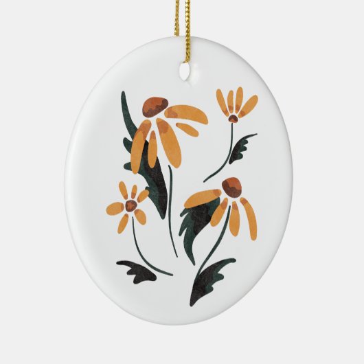 Rudbeckia Hirta黒い目のスーザン美学の花 セラミックオーナメント (右)