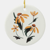 Rudbeckia Hirta黒い目のスーザン美学の花 セラミックオーナメント (裏面)