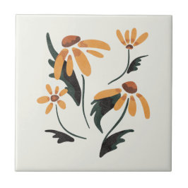 Rudbeckia Hirta黒い目のスーザン美学の花 タイル