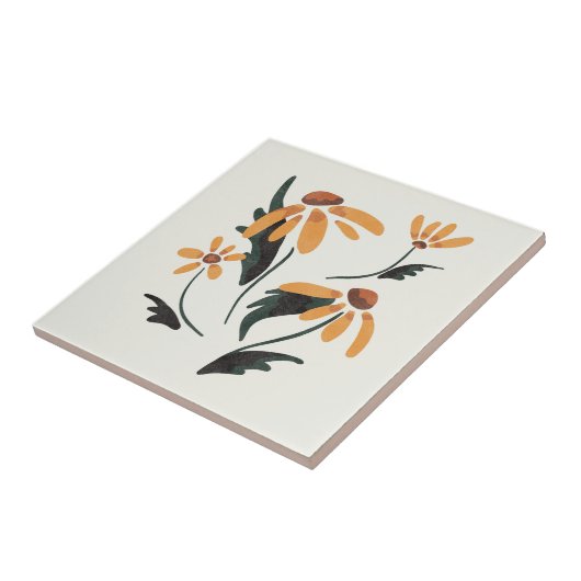 Rudbeckia Hirta黒い目のスーザン美学の花 タイル (側面)