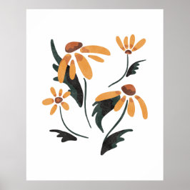 Rudbeckia Hirta黒い目のスーザン美学の花 ポスター