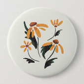 Rudbeckia Hirta黒い目のスーザン美学の花 缶バッジ (正面)