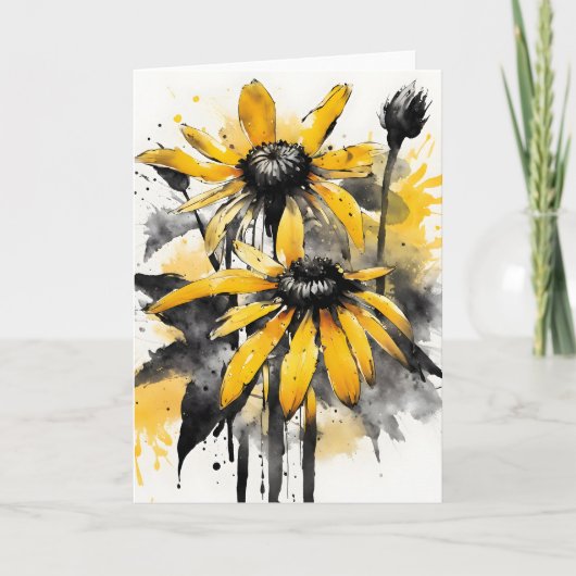 Rudbeckia - Watercolor flowers カード (正面)