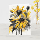 Rudbeckia - Watercolor flowers カード (黄色い花)
