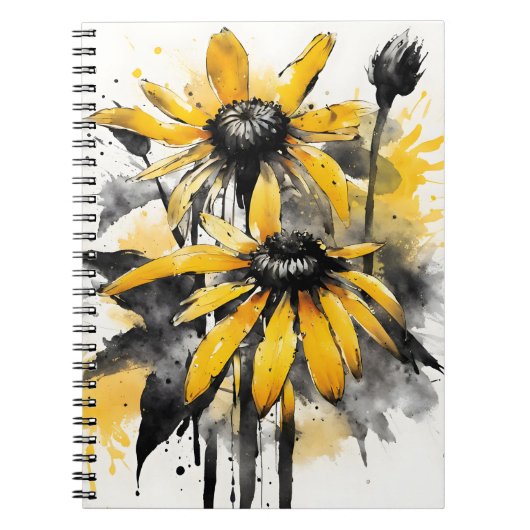Rudbeckia - Watercolor flowers ノートブック (正面)