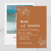 Ruddy Brown Old Money Wedding Invitation 招待状 (正面/裏面)