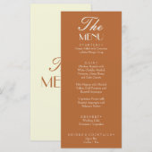Ruddy Brown Old Money Wedding Menu Card メニュー (正面/裏面)
