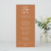 Ruddy Brown Old Money Wedding Menu Card メニュー (スタンド正面)