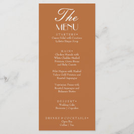 Ruddy Brown Old Money Wedding Menu Card メニュー