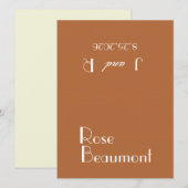 Ruddy Brown Old Money Wedding Place Cards (正面/裏面)