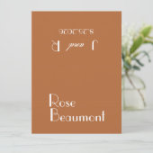 Ruddy Brown Old Money Wedding Place Cards (スタンド正面)