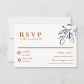 Ruddy Brown Old Money Wedding RSVP Card (正面)