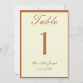 Ruddy Brown Old Money Wedding Table Number 招待状 (裏面)