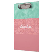 Ruddy Pink Batik And Blue Watercolor Name クリップボード (左)
