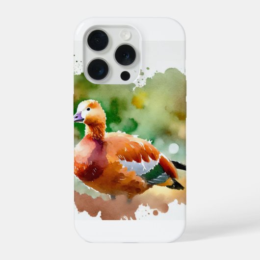 Ruddyheaded Goose 040924AREF105 - Watercolor iPhoneケース (裏面)