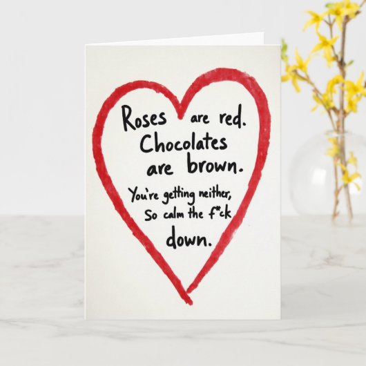 Rude Roses Are Red Calm Down Card カード (黄色い花)