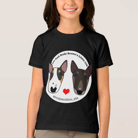 RudiとBoo Bull Terrier Tシャツ (正面)