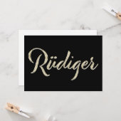 Rüdiger Name white gold Handwriting Karte カード (正面/裏面インサイチュ)
