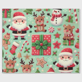 rudolf and santa Wrapping Paper ラッピングペーパー (フラット)