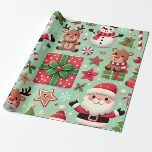 rudolf and santa Wrapping Paper ラッピングペーパー (アンロールド)