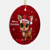 Rudolf Baby Deer, Fawn, Doe, Reindeer🦌 🎄 セラミックオーナメント (右)