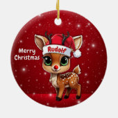 Rudolf Baby Deer, Fawn, Doe, Reindeer🦌 🎄 セラミックオーナメント (裏面)