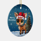 Rudolf Baby Deer, Fawn, Doe, Reindeer🦌 🎄 セラミックオーナメント (右)