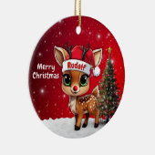 Rudolf Baby Deer, Fawn, Doe, Reindeer🦌 🎄 セラミックオーナメント (右)