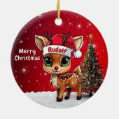 Rudolf Baby Deer, Fawn, Doe, Reindeer🦌 🎄 セラミックオーナメント (裏面)